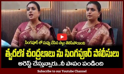 త్వరలో చంద్రబాబు ను😲సింగపూర్ పోలీసులు అరెస్ట్ చేస్తున్నారుRK Roja Comments on Chandrababu Naidu