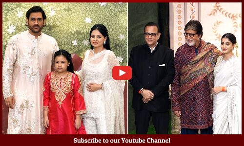Amitabh Bachchan & MS Dhoni Family Visuals @ Blessings Ceremony Of Anant & Radhika | Tupaki