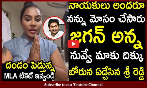జగన్ పేరు చెప్పి బోరున ఏడ్చేసిన శ్రీ రెడ్డి : Sree Reddy Strong Counters To TDP and Janasena Leaders