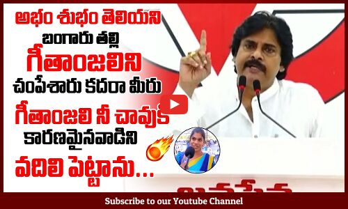 Pawan Kalyan Reacted On Geethanjali Incident Over Social Media Postings | Janasena Party | Tupaki