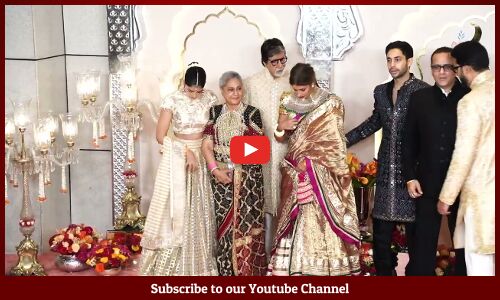 Amitabh Bachchan With Family Visuals @ Anant Ambani - Radhika Merchant Wedding | Manastars