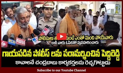పోలీసులు తలుచుకుంటే ఎంతో మంది లేచిపోయేవారు🔥MLA Pedhireddy Visits Injured Policemen in Hospital