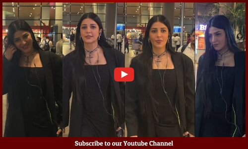 Shruti Haasan Looks Stunning In Black Outfit Spotted @ Mumbai Airport | Tupaki