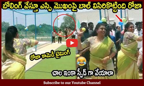 రోజా భలే బౌలింగ్ వేస్తుంది కదా : Minister Roja Funny Bowling And Playing Cricket