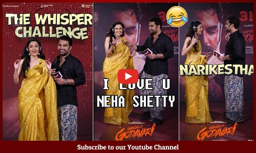 Vishwak Sen & Neha Shetty Fun Whisper Challenge | #GangsOfGodavari | Neha Shetty FT. Guess the Words