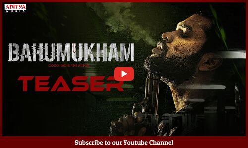 “Actor Harshiv Karthik plays the Bahumukam teaser on the Hyderabad streets with a LED screen