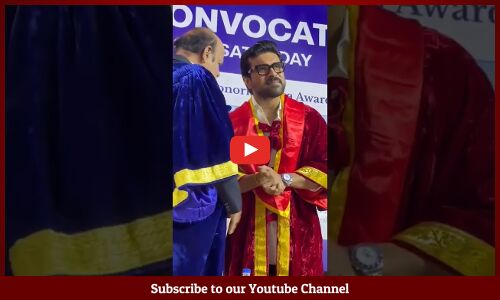 𝐆𝐥𝐨𝐛𝐚𝐥 𝐒𝐭𝐚𝐫 #RamCharan Receives Doctorate #upasana #ytshort #shots #trending