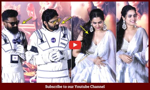 Sree Vishnu &Rahul Ramakrishna  Crazy Looks Towards Ayesha Khan On Stage @ Om Bheem Bush Teaser