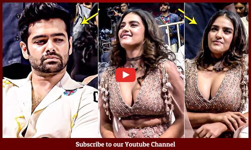 Ram Pothineni CRAZY Looks Towards Kavya Thapar @ Double Ismart Trailer Launch Event | Tupaki