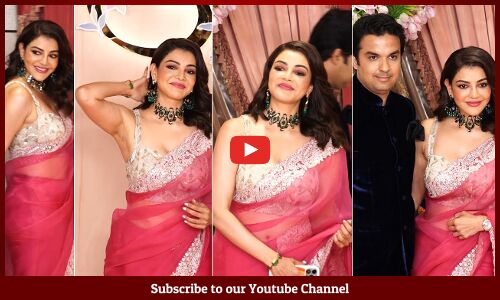 Kajal Aggarwal With Her Husband Gautam Kitchlu At Anant Ambani Radhika Sangeet Ceremony | Tupaki