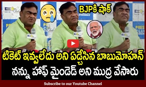 టికెట్ ఇవ్వలేదు అని ఏడ్చేసిన బాబుమోహన్ : Baabumohan Emotional Speech On BJP Leaders
