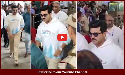 ఏమున్నాడ్రా బాబు🔥👌: Global Star Ram Charan Reached Vizag For #Gamechanger Movie Shoot | Tupaki