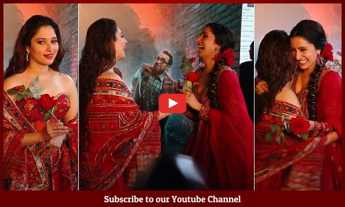 Tamannaah and Shraddha Kapoor Fun Moments @ Stree 2 Aaj Ki Raat Song Launch Event | Tupaki