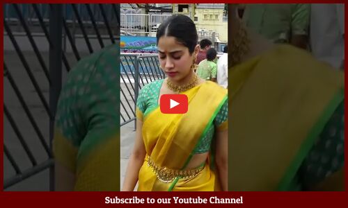 Janhvi Kapoor Traditional Looks In Saree Visits Tirumala Temple #Devara  #NTR #ytshots #shots