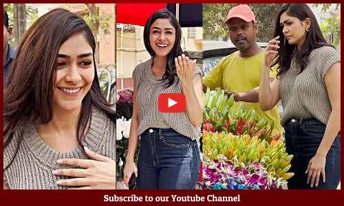 పూల షాప్‎లో మృణాల్ ఠాకూర్: Actress Mrunal Thakur Buying Flowers in Bandra  | Mrunal Thakur