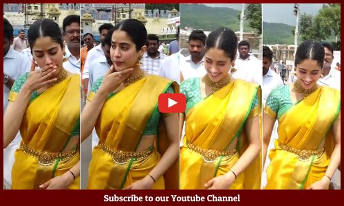 Actress Janhvi Kapoor Traditional Looks In Saree Visits Tirumala With Boyfriend Shikhar Pahariya