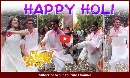 Vijay Deverakonda and Mrunal Thakur Superb Dance at Holi Celebrations | Family Star Movie | Tupaki