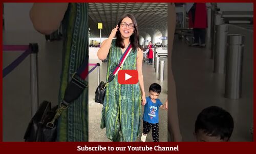 కాజల్ కొడుకు😍: Kajal Aggarwal With Her Son and Husband Spotted @ Mumbai Airport  #ytshort #shots