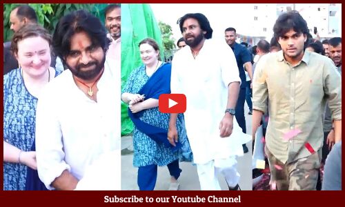 Pawan Kalyan, Sai Dharam Tej, Akira Nandan And Anna Lezhneva Reached Gannavaram | Tupaki