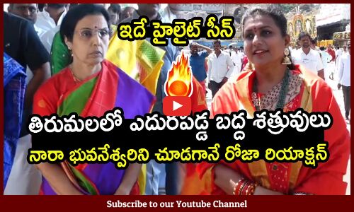 నారా భువనేశ్వరిని చూడగానే రోజా రియాక్షన్ : Minister Roja And Nara Bhuvaneshwari Meets At Thirupathi
