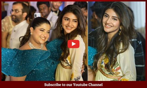 Actress Sreeleela Cute Looks Visuals @ Ashish & Advitha’s Reception | Dil Raju | Tupaki