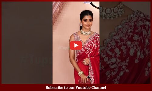 #PoojaHegde Looking Gorgeous In Saree Arrives At Anant Ambani & Radhika Merchant Sangeet Ceremony