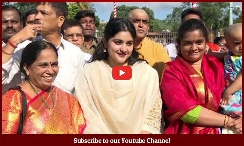 1st టైం తిరుమలకు వచ్చిన హీరోయిన్ నివేదా థామస్ | Nivetha Thomas Visit Tirumala | Tupaki
