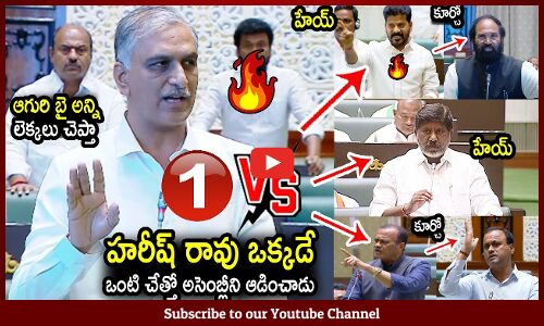 హరీష్ రావు ఒక్కడే ఒంటి చేత్తో అసెంబ్లీని ఆడించాడు🔥 : Single Handedly Harish Rao Leads In Assembly