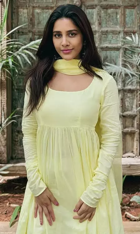 Nabha Natesh Glows in Lime Yellow and Vintage Vibes