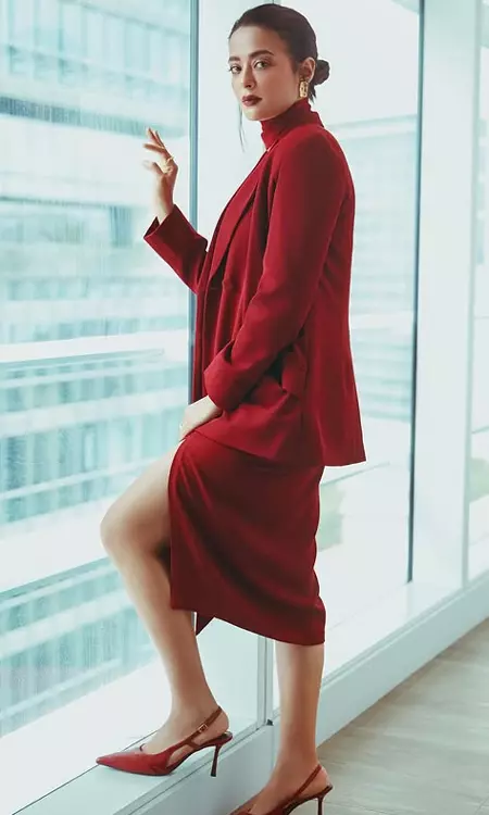 Surveen Chawla Slays in Bold Burgundy Look
