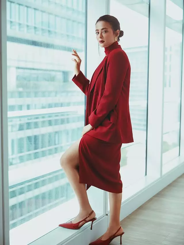 Surveen Chawla Slays in Bold Burgundy Look