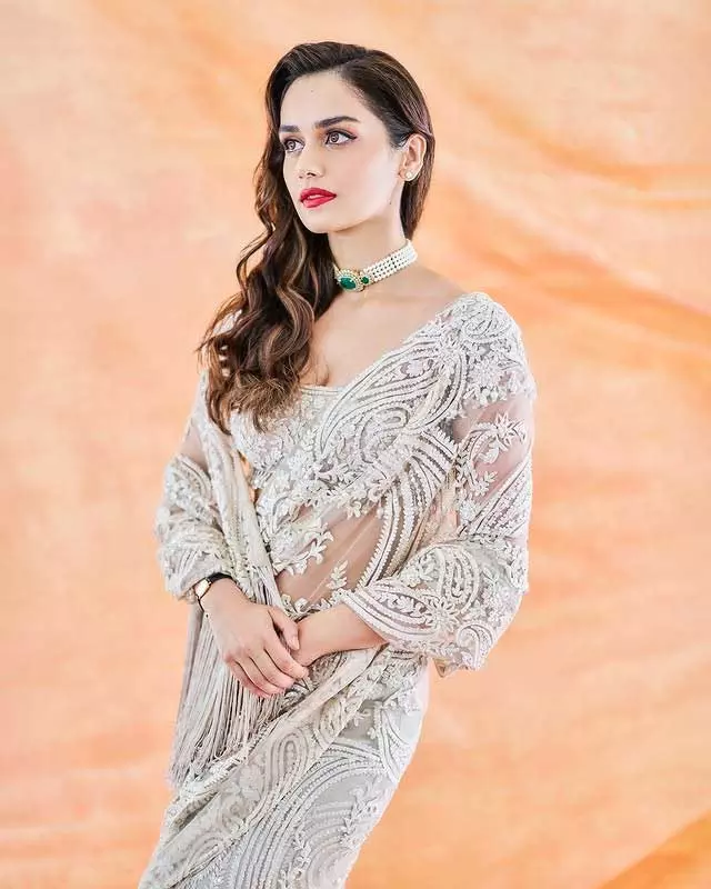 Manushi Chhillar Dazzles in Traditional Look at Maalik Trailer Launch