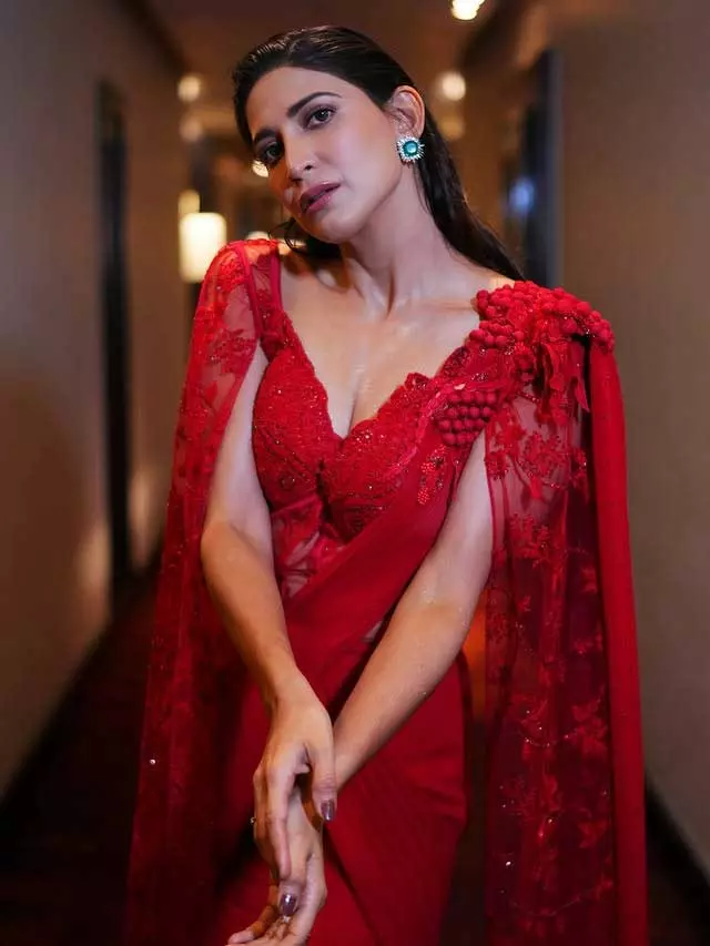 Aahana S Kumra Mesmerizes in a Bold Red Ensemble