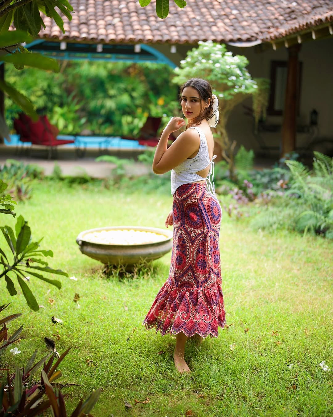 Megha Shuklas beauty in bloom, surrounded by nature�s promise Megha Shuklas beauty in bloom, surrounded by nature�s promise