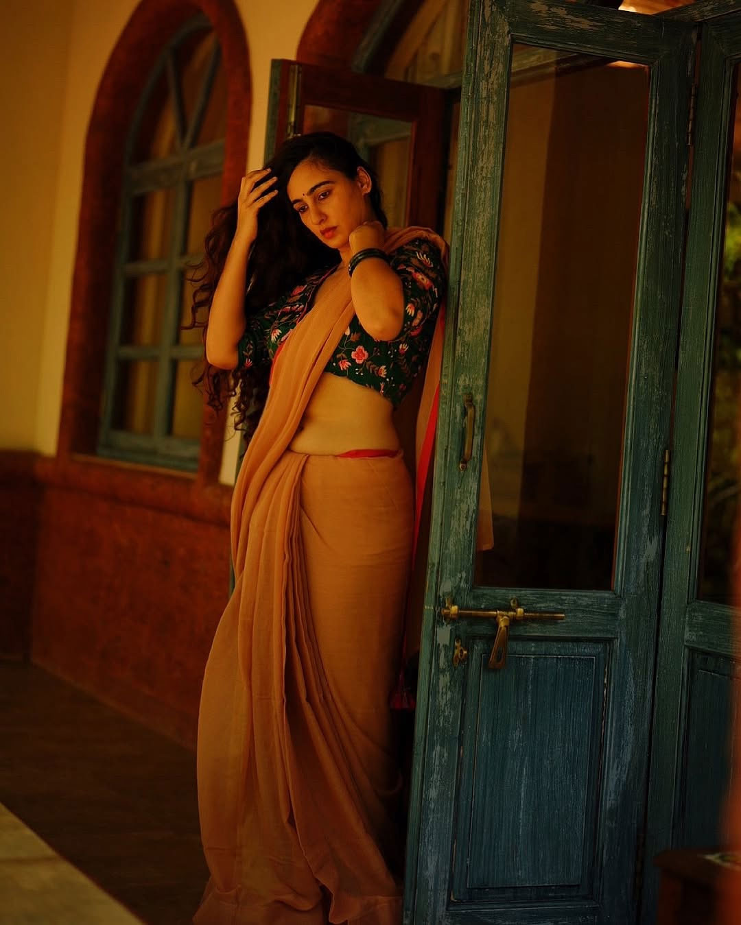 Megha Shuklas beauty in bloom, surrounded by nature�s promise Megha Shuklas beauty in bloom, surrounded by nature�s promise