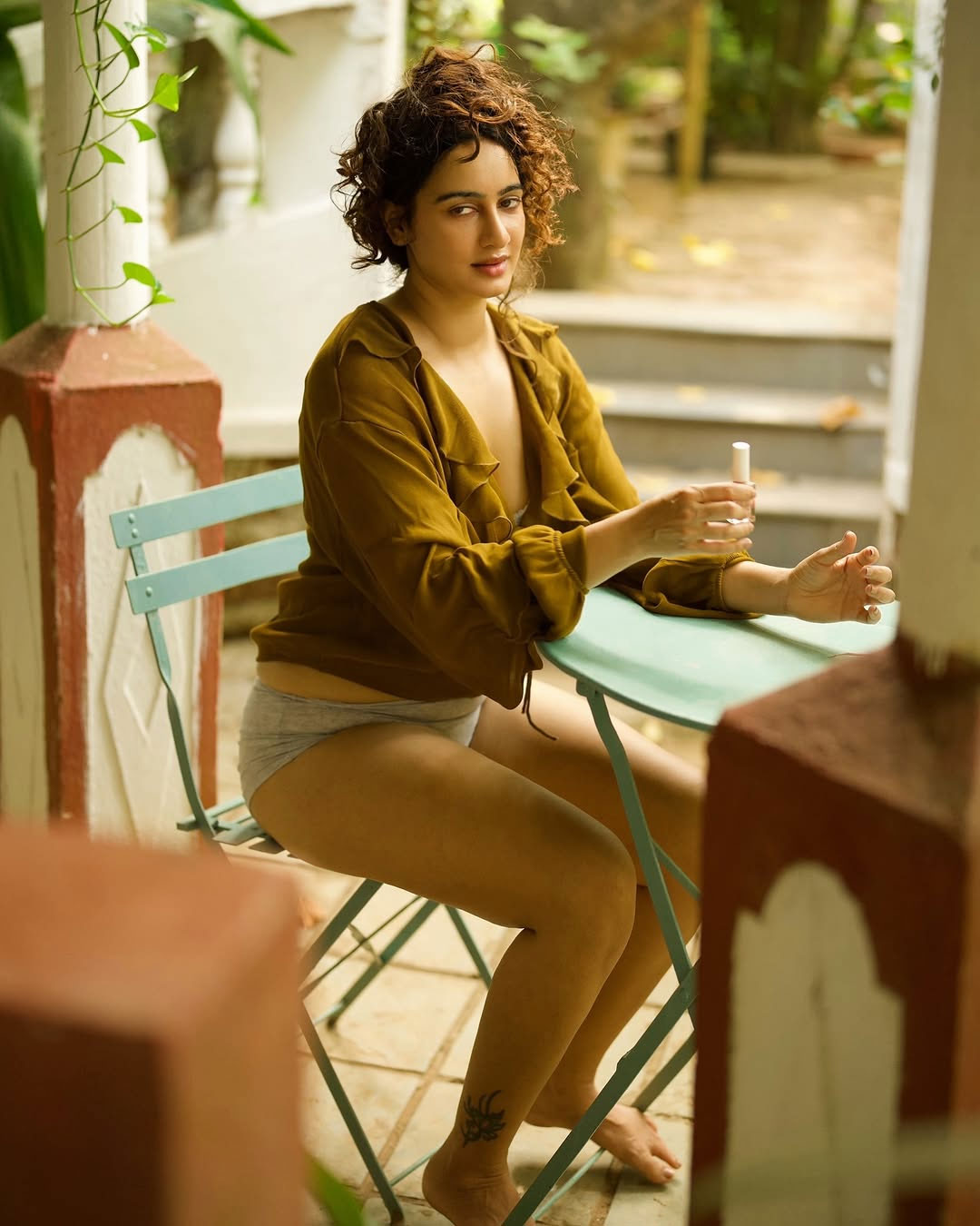 Megha Shuklas beauty in bloom, surrounded by nature�s promise Megha Shuklas beauty in bloom, surrounded by nature�s promise