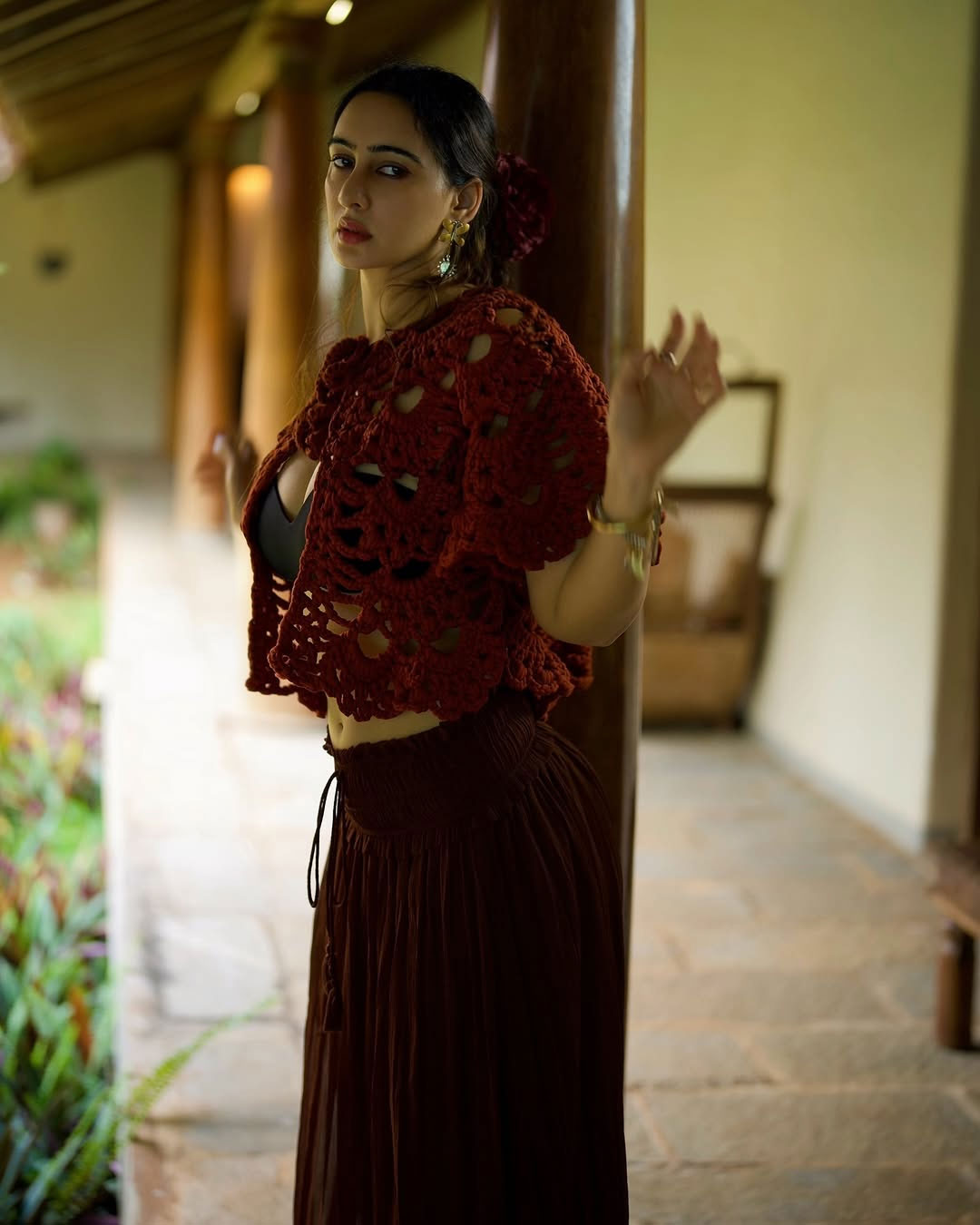 Megha Shuklas beauty in bloom, surrounded by nature�s promise Megha Shuklas beauty in bloom, surrounded by nature�s promise