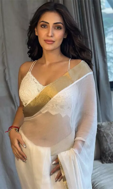 Shivangi Verma Exudes Elegance in White Saree