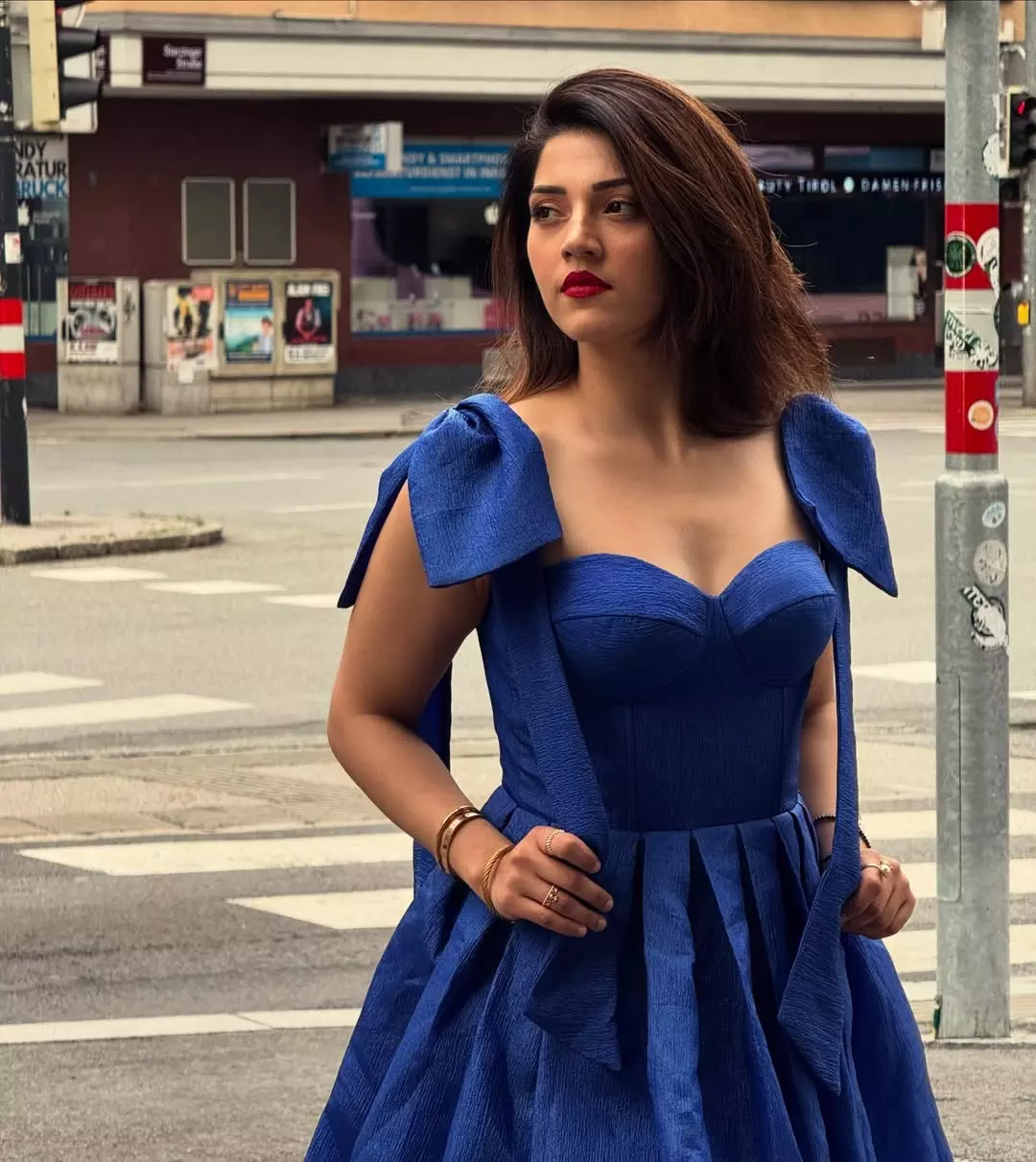 Mehreen Pirzada Glows in Blue Dress
