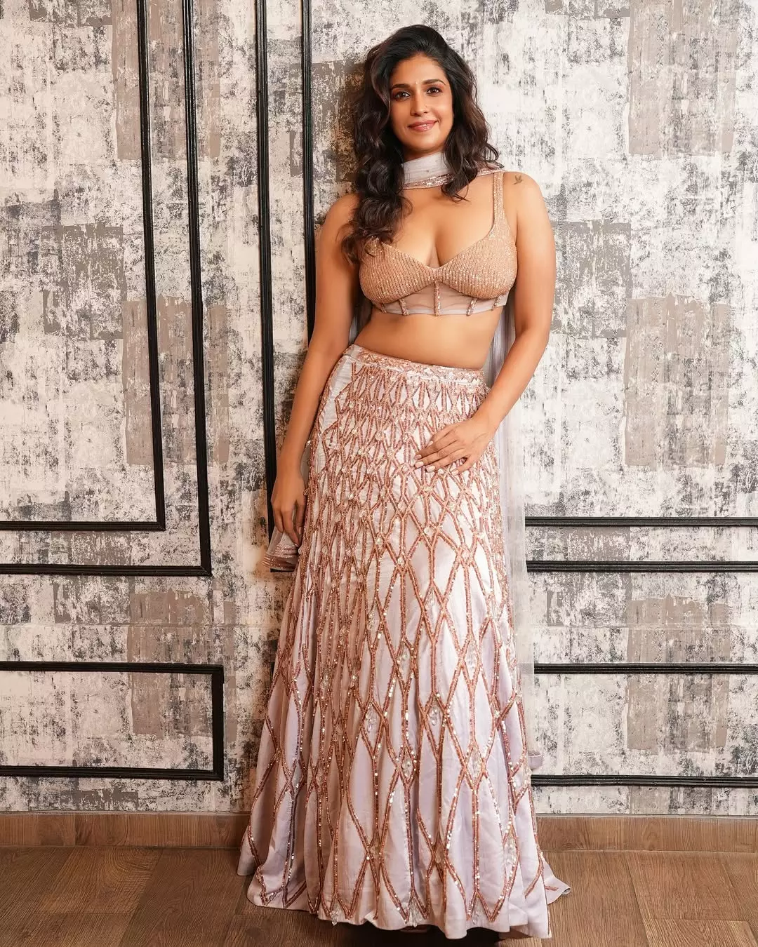 Harleen Sethi in Elegant Blue Dress for Night Shoot