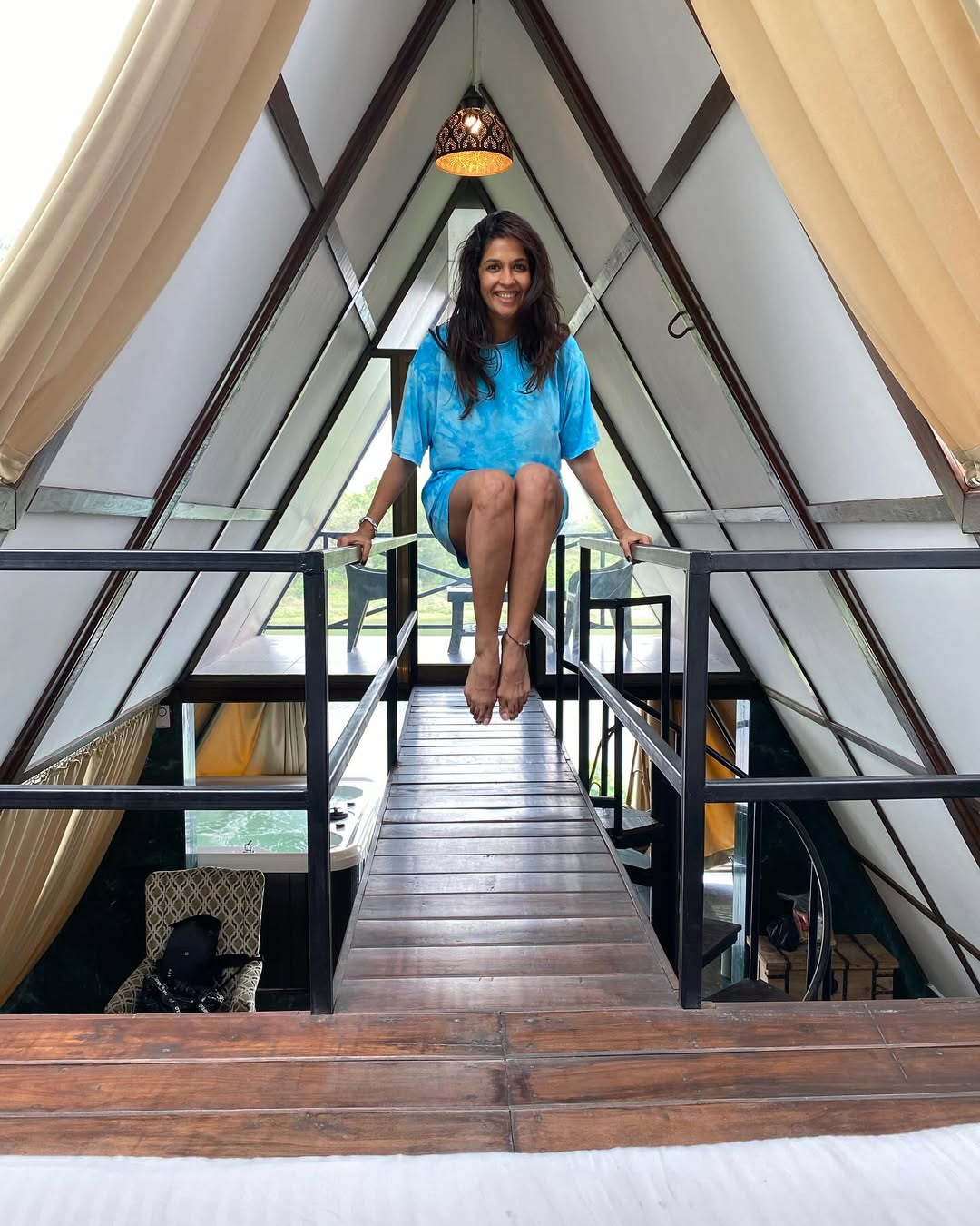 Harleen Sethi in Elegant Blue Dress for Night Shoot Harleen Sethi in Elegant Blue Dress for Night Shoot