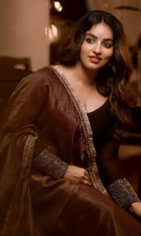 Malavika C Menon Radiates Royal Charm in a Brown Lehenga