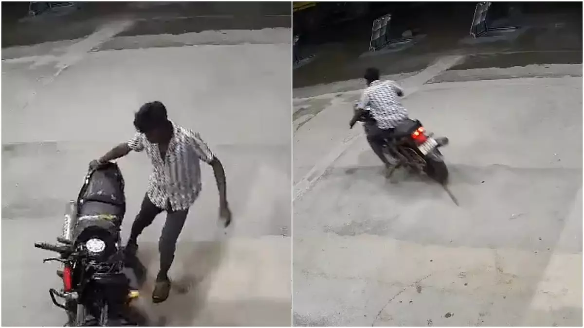 కర్నూలు బస్సు ప్రమాదం.. మద్యం మత్తులో బైకర్!.. వీడియో వైరల్‌!