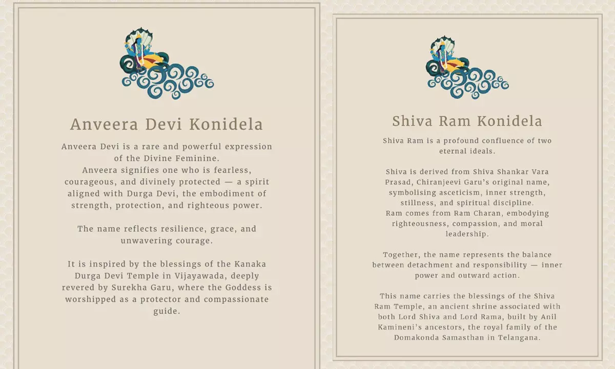 శివరామ్, అన్వీరా దేవి.. మెగా వారసుల పేర్ల వెనుక ఇంత లోతైన కథ ఉందా!