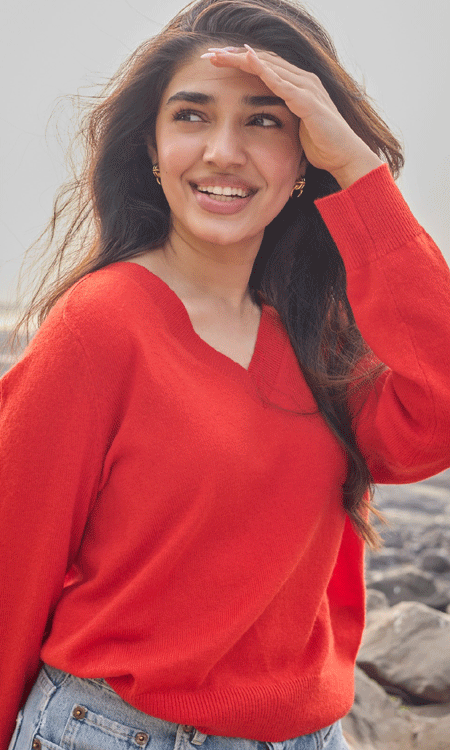 Krithi Shetty Celebrates Self-Love on Valentine’s Day with Stunning Beach Photoshoot