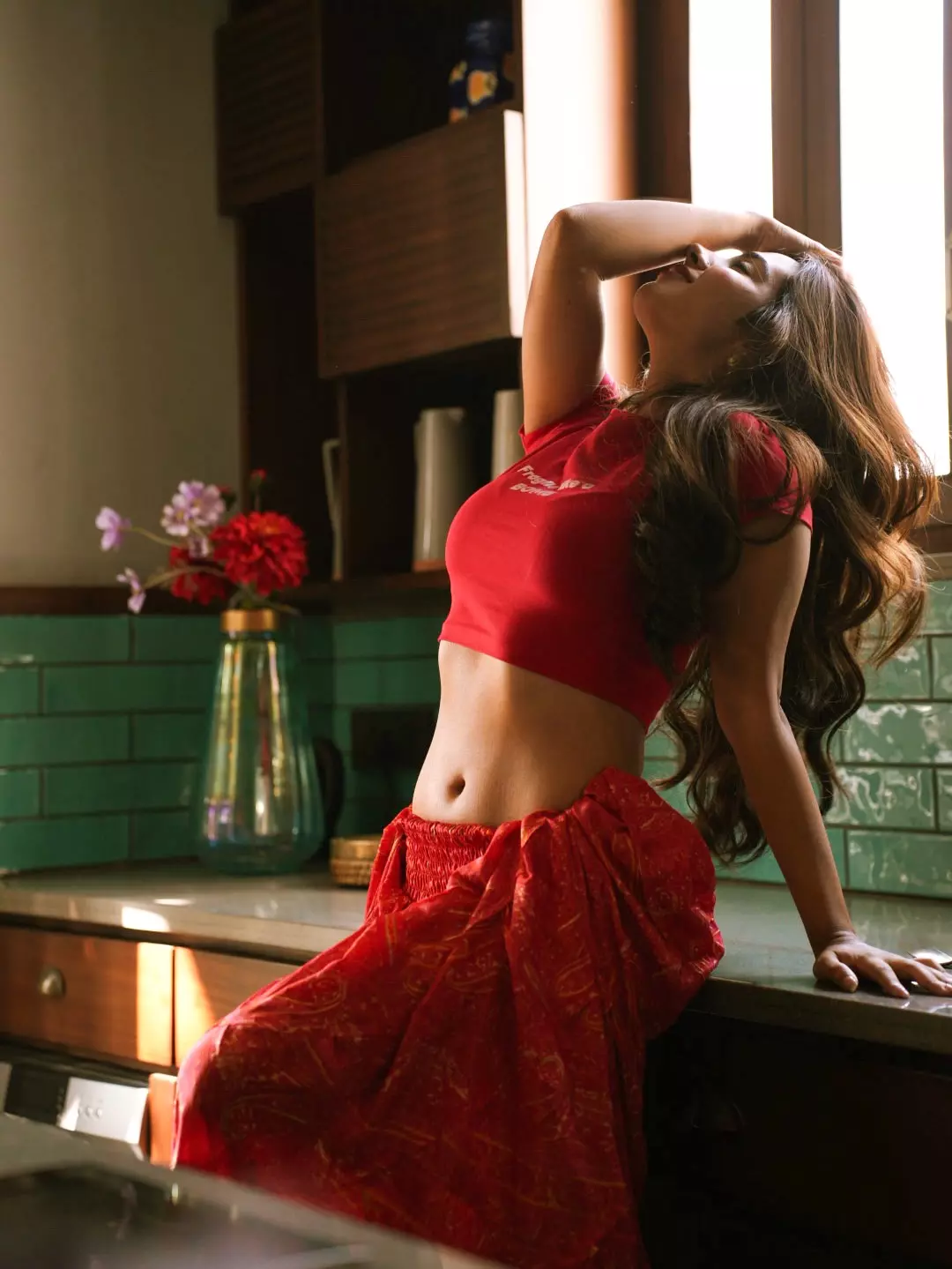 Roshni Walia Explosive Grace in Crimson Vibes