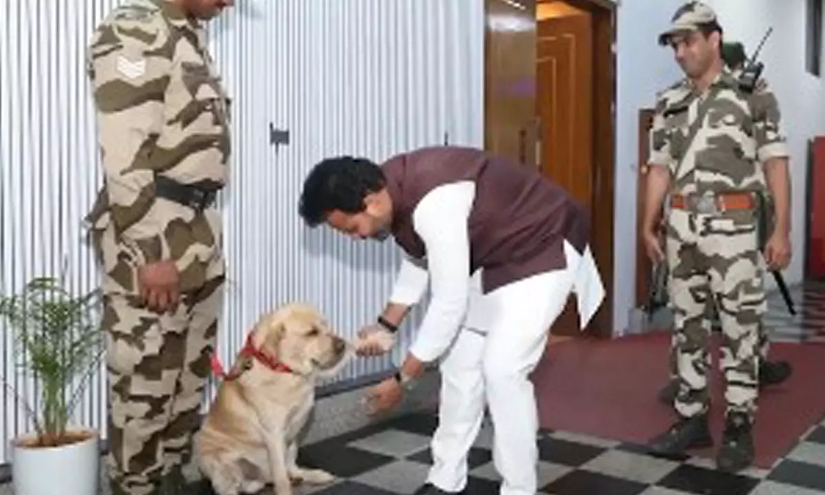 ‘రాకీ’తో షేక్ హ్యాండ్.. రామ్మోహన్ నాయుడు వీడియో వైరల్