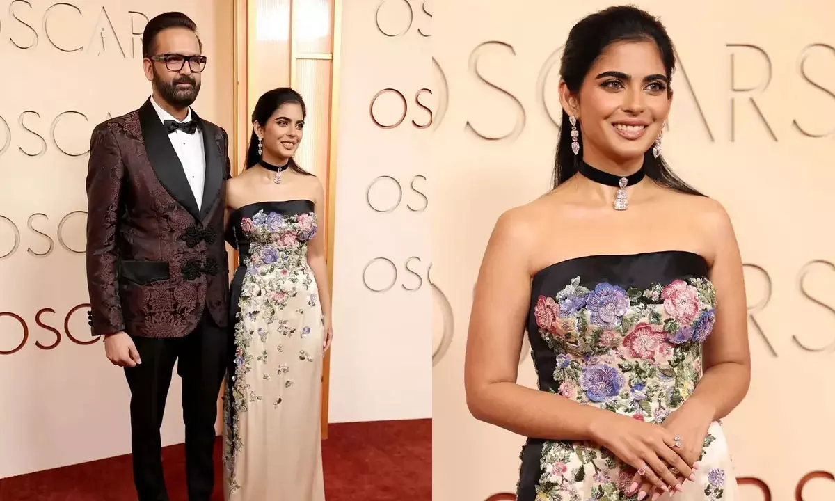 ఆస్కార్ రెడ్ కార్పెట్ పై భర్తతో మెరిసిన ఈషా అంబానీ