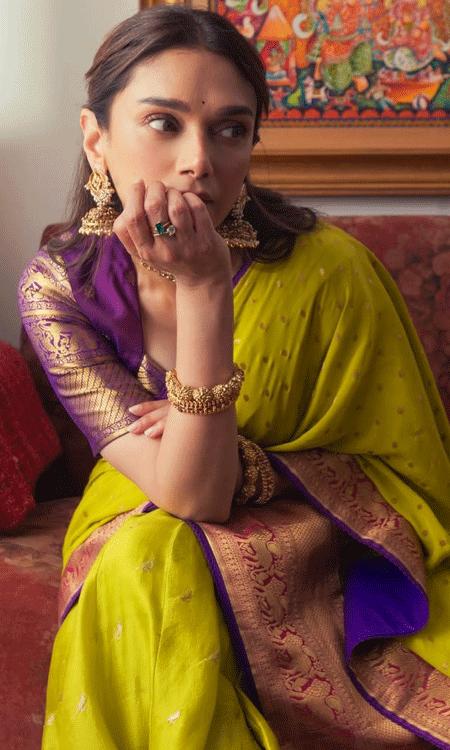 Aditi Rao Hydari’s Saree Elegance: Cross-Country Glow for Eku Ki Shaadi