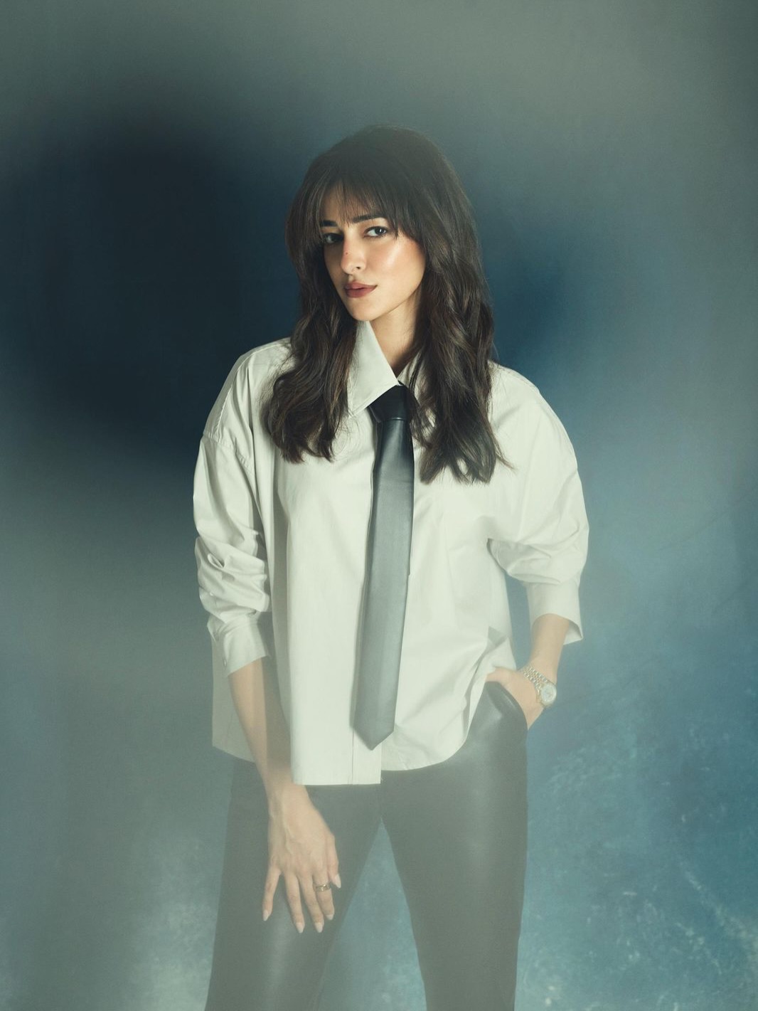 Ananya Panday’s Sleek White Shirt and Leather Pants Look Goes Viral